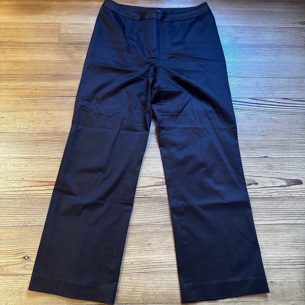Lafayette 148 New York brown wide leg high rise trouser pant SIZE 8